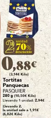 Oferta de Pasquier - Tortitas Panquecas por 2,94€ en Gadis