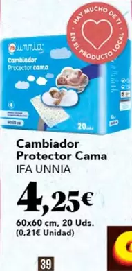 Oferta de Ifa unnia - Cambiador Protector Cama por 4,25€ en Gadis