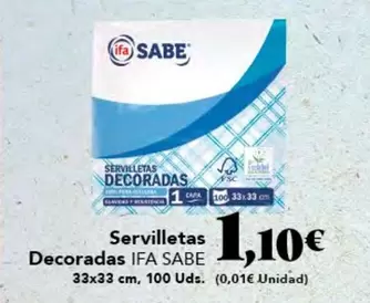 Oferta de Ifa sabe - Servilletas Decoradas por 1,1€ en Gadis