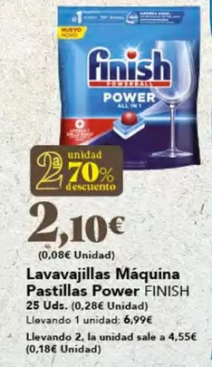 Oferta de Finish - Lavavajillas Maquina Pastillas Power por 6,99€ en Gadis