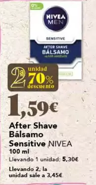 Oferta de Nivea - After Shave Balsamo Sensitive por 5,3€ en Gadis