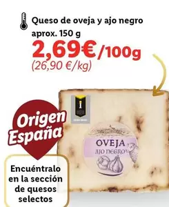 Oferta de Origen - Queso De Oveja Y Ajo Negro por 2,69€ en Lidl