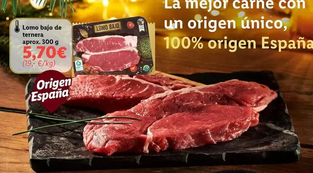 Oferta de Origen - Lomo Bajo De Ternera por 5,7€ en Lidl