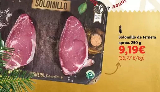 Oferta de Solomillo De Ternera por 9,19€ en Lidl