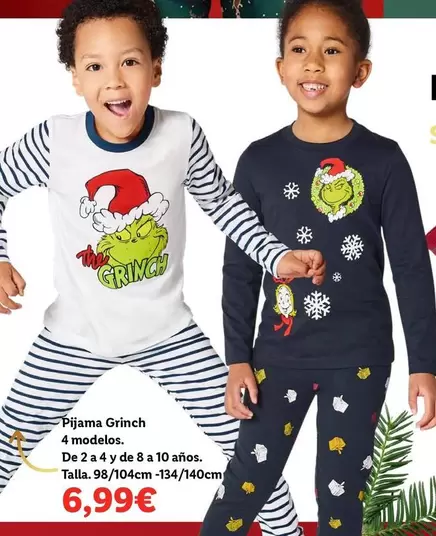 Oferta de Pijama Grinch 4 Modelos por 6,99€ en Lidl