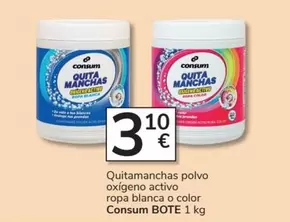 Oferta de Consum - Quitamanchas Polvo Oxígeno Activo Ropa Blanca O Color por 3,1€ en Consum