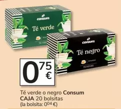 Oferta de Consum - Té Verde O Negro por 0,75€ en Consum