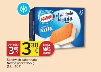 Oferta de Nestlé - Sandwich Sabor Nata por 3,3€ en Consum