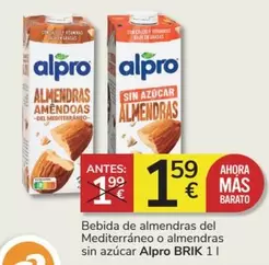 Oferta de Alpro - Bebida De Almendras Del Mediterraneo O Almendras Sin Azucar por 1,59€ en Consum