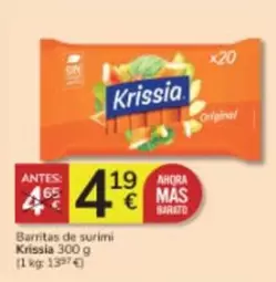 Oferta de Krissia - Barritas De Surimi por 4,19€ en Consum