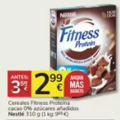 Oferta de Nestlé - Cereales Fitness Proteina Cacao 0% Azucares Anadidos por 2,99€ en Consum