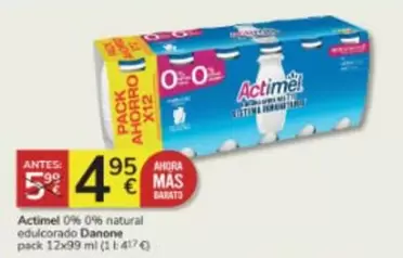 Oferta de Danone - Actimel 0% Natural Edd/corado por 4,95€ en Consum