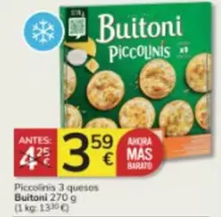 Oferta de Buitoni - Piccolinis 3 Quesos por 3,59€ en Consum