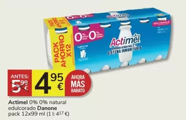 Oferta de Danone - Actimel 0% 0% Natural Edulcorado por 4,95€ en Consum