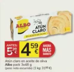 Oferta de Albo - Atun Claro En Aceite De Oliva por 4,59€ en Consum