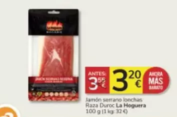 Oferta de La hoguera - Jamón Serrano Lonchas Raza Duroc por 3,2€ en Consum