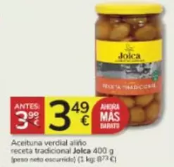 Oferta de Jolca - Aceituna Verdial Aliño Receta Tradicional por 3,49€ en Consum