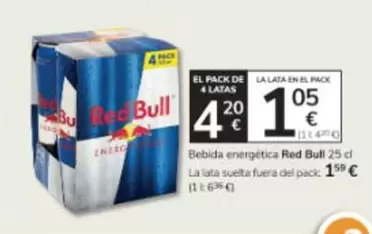 Oferta de Red Bull - Bebida Energética por 1,05€ en Consum