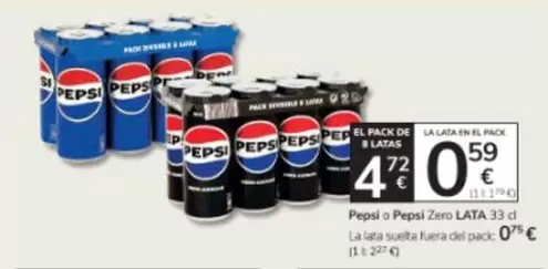 Oferta de Pepsi - Pepsi Zero por 4,73€ en Consum