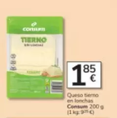 Oferta de Consum - Queso Tierno En Lonchas por 1,85€ en Consum