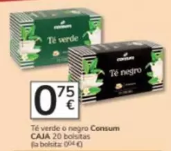 Oferta de Consum - Té Verde O Negro por 0,75€ en Consum