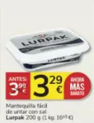 Oferta de Lurpak - Mantequilla Fácil De Untar Con Sal por 3,29€ en Consum