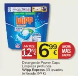 Oferta de WiPP Express - Detergente Power Caps Limpieza Profunda por 6,99€ en Consum