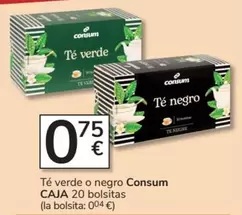 Oferta de Consum - Té Verde O Negro por 0,75€ en Consum