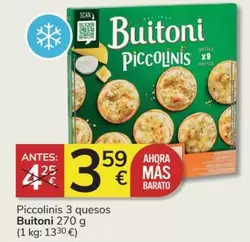 Oferta de Buitoni - Piccolinis 3 Quesos por 3,59€ en Consum