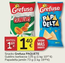 Oferta de Grefusa - Snacks  Paquete por 1,4€ en Consum