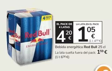 Oferta de Red Bull - Bebida Energética por 1,05€ en Consum