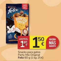 Oferta de Purina - Snacks Para Gatos Party Mix Original por 1,5€ en Consum