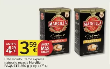 Oferta de Marcilla - Café Molido Crème Express Natural O Mezcla por 3,59€ en Consum