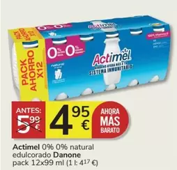 Oferta de Danone - Actimel 0% 0% Natural Edulcorado por 4,95€ en Consum