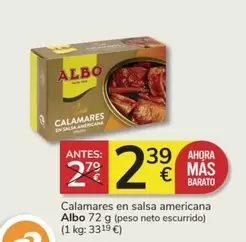 Oferta de Albo - Calamares En Salsa Americana por 2,39€ en Consum