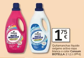 Oferta de Consum - Quitamanchas Liquido Oxígeno Activo Ropa Blanca O Color por 1,75€ en Consum