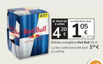 Oferta de Red Bull - Bebida Energética por 1,05€ en Consum