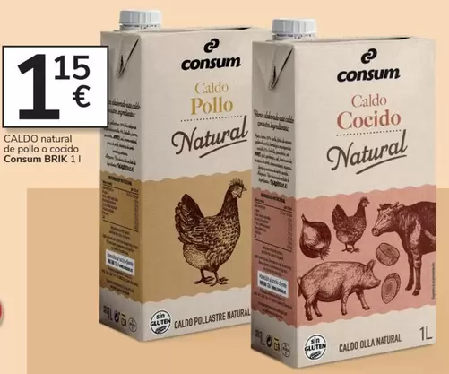 Oferta de Consum - Caldo Natural De Pollo Occido por 1,15€ en Consum