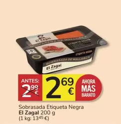 Oferta de El Zagal - Sobrasada Etiqueta Negra por 2,69€ en Consum