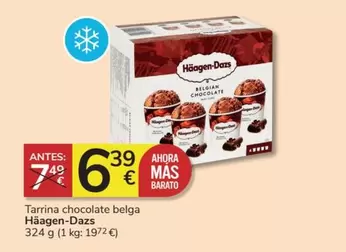 Oferta de Häagen-Dazs - Tarrina Chocolate Belga por 6,39€ en Consum