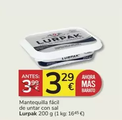 Oferta de Lurpak - Mantequilla Facil De Untar Con Sal por 3,29€ en Consum