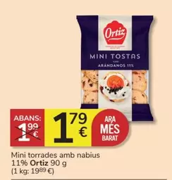 Oferta de Ortiz - Mini Torrades Amb Nabius por 1,79€ en Consum