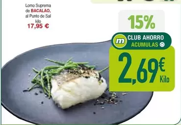 Oferta de Suprema - Lomo  De Bacalao por 17,95€ en Masymas