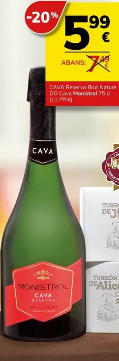 Oferta de Brut - Cava  Nature Reserva De La Cava por 5,99€ en Supermercados Charter