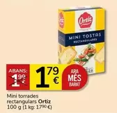 Oferta de Ortiz - Mini Torrades Rectangulars por 1,79€ en Supermercados Charter