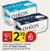 Oferta de Danone - Logurt Grec Natural O Natural Ensucrat Oikos por 2,39€ en Supermercados Charter