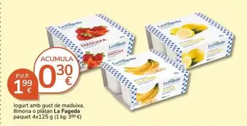 Oferta de La Fageda - Iogurt Amb Gust De Maduixa, Llimona O Platan por 1,99€ en Supermercados Charter