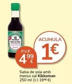 Oferta de Kikkoman - Salsa De Soia Amb Menys Sal por 4,99€ en Supermercados Charter