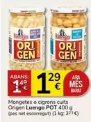 Oferta de Luengo - Mongetes O Cigrons Cuits Origen por 1,29€ en Supermercados Charter