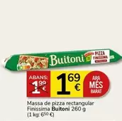 Oferta de Buitoni - Massa De Pizza Rectangular Finissima por 1,69€ en Supermercados Charter